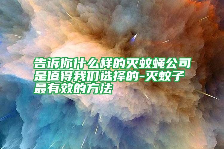 告訴你什么樣的滅蚊蠅公司是值得我們選擇的-滅蚊子最有效的方法