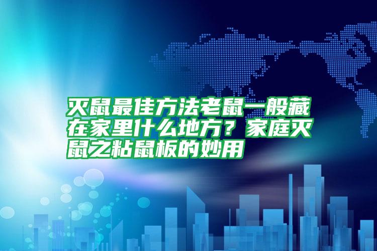 滅鼠最佳方法老鼠一般藏在家里什么地方？家庭滅鼠之粘鼠板的妙用