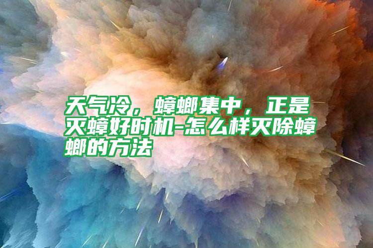 天氣冷，蟑螂集中，正是滅蟑好時機-怎么樣滅除蟑螂的方法