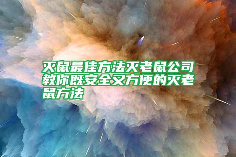 滅鼠最佳方法滅老鼠公司教你既安全又方便的滅老鼠方法