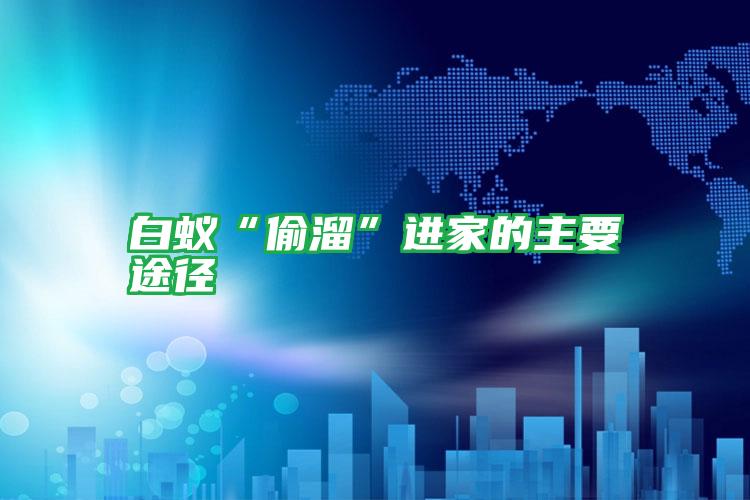 白蟻“偷溜”進家的主要途徑