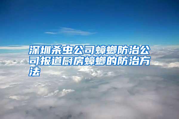 深圳殺蟲公司蟑螂防治公司報道廚房蟑螂的防治方法