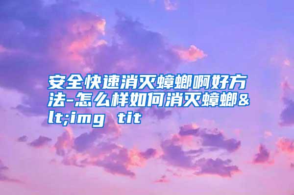 安全快速消滅蟑螂啊好方法-怎么樣如何消滅蟑螂<img tit