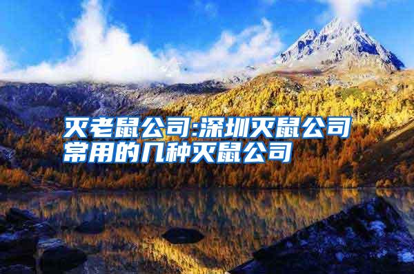 滅老鼠公司:深圳滅鼠公司常用的幾種滅鼠公司