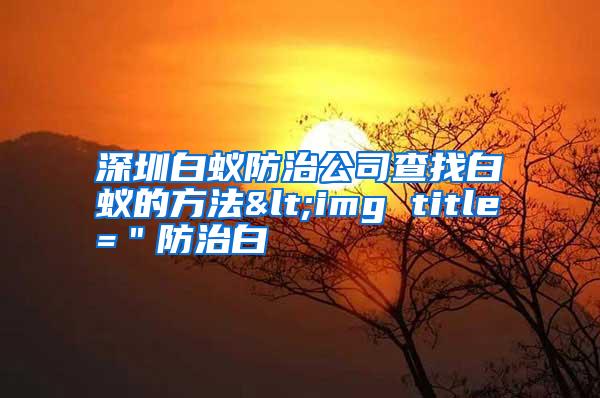 深圳白蟻防治公司查找白蟻的方法<img title=＂防治白