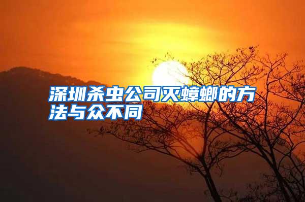 深圳殺蟲公司滅蟑螂的方法與眾不同