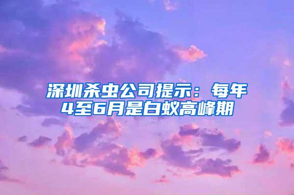 深圳殺蟲公司提示：每年4至6月是白蟻高峰期