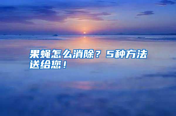 果蠅怎么消除？5種方法送給您！