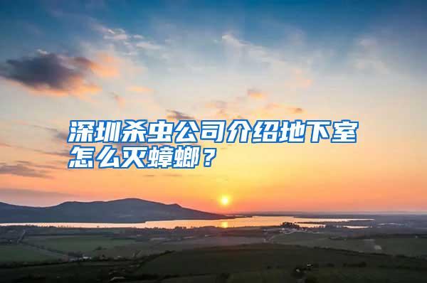 深圳殺蟲公司介紹地下室怎么滅蟑螂？