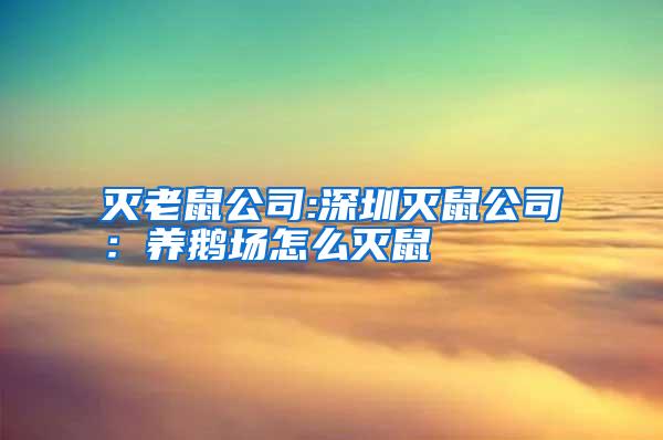 滅老鼠公司:深圳滅鼠公司：養(yǎng)鵝場(chǎng)怎么滅鼠