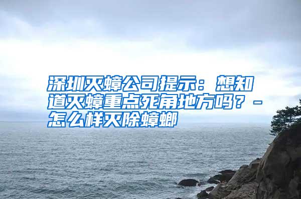 深圳滅蟑公司提示：想知道滅蟑重點(diǎn)死角地方嗎？-怎么樣滅除蟑螂