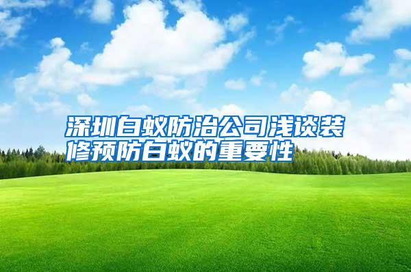 深圳白蟻防治公司淺談裝修預(yù)防白蟻的重要性