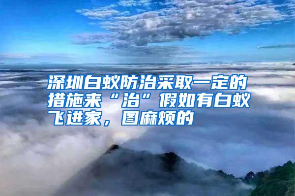 深圳白蟻防治采取一定的措施來(lái)“治”假如有白蟻飛進(jìn)家，圖麻煩的