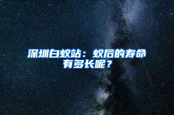 深圳白蟻站：蟻后的壽命有多長呢？