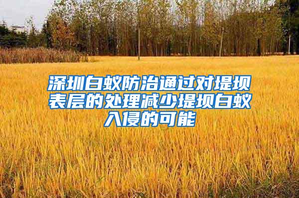 深圳白蟻防治通過對堤壩表層的處理減少堤壩白蟻入侵的可能